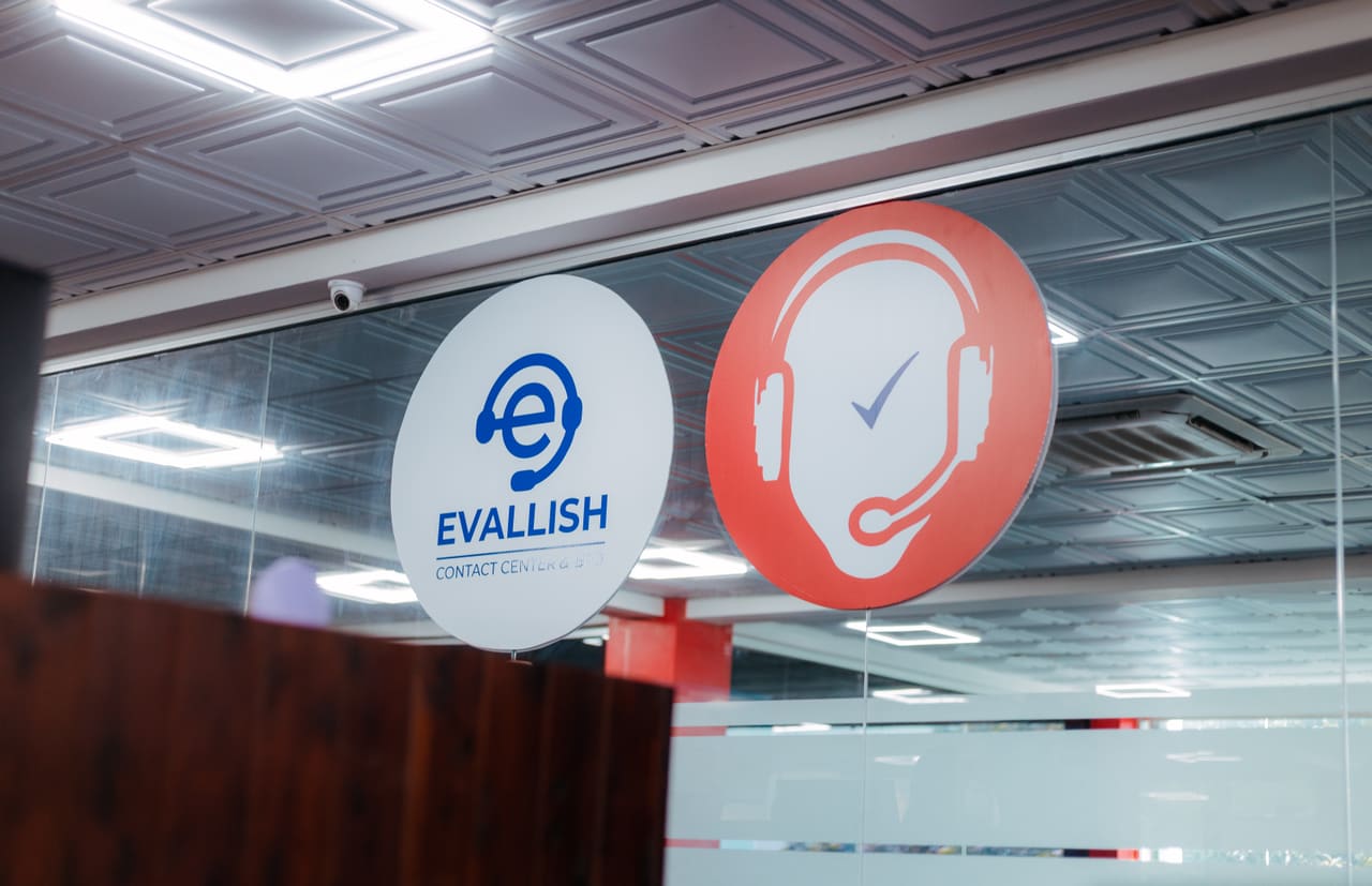 Evallish Contact Center & BPO branded sign